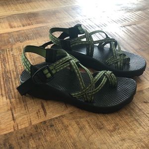 Chaco green double strap sandal, like new